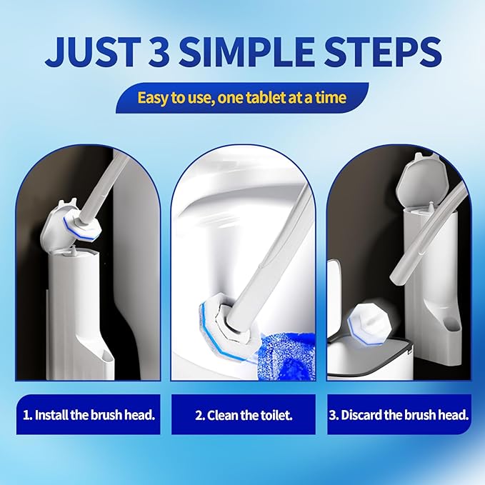 60PCS Toilet Wand Refills Compatible with Clorox Toilet Wand. Disposable Toilet Brush Refills. Bathroom Cleaning. Disposable Toilet Bowl. High-Density Disposable Toilet Brush Scrubber