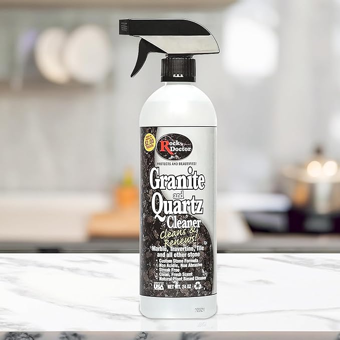 Rock Doctor Granite and Quartz Cleaner 64oz. Cleans Tile, Marble, Kitchen Countertop, and Natural Stone Surfaces, Streak-Free Shine Pack of 1