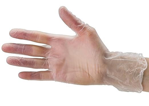 CARE PLUS Vinyl Gloves Clear Large Size 200 Count | Heavy Duty, Non-Sterile, Powder-Free, Latex-Free Rubber | Food Prep, Kitchen & Cleaning Gloves, Ideal for Professional Use