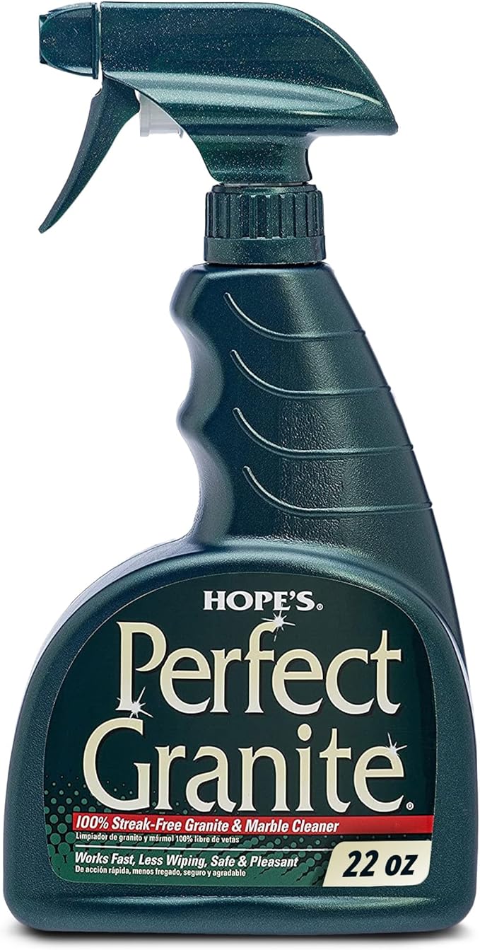 HOPE'S Perfect Granite & Marble Countertop Cleaner and Polish, Streak-Free, Ammonia-Free, 22 Ounce, Pack of 1