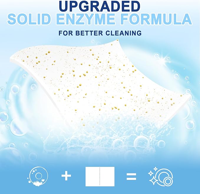 Binbata Upgraded Eco Dishwasher Detergent Sheets Up To 32 Loads, Unscented Plastic Free Dishwashing Soap Strips With High Efficient Solid Enzyme, Leaving Dishes Sparkling Clean