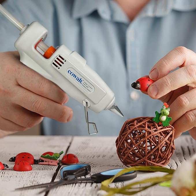 60W Professional Hot Glue Gun Kit - Full Size, Fast Heating, Heavy Duty Silicone Glue Gun with Sticks for Crafts, DIY, Home Repairs White