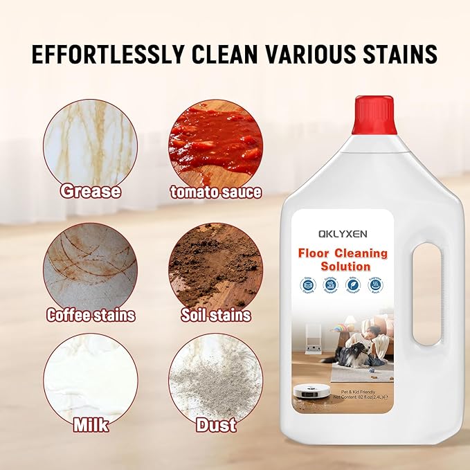 Floor Cleaning Solution Compatible with Roborock – 82 FL OZ Original Floor Cleaner – Long-Lasting, Fresh– For All Robot Vacuums with Mopping & Cordless Wet/Dry Vacuum Mop Cleaner
