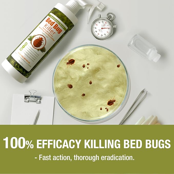 Bed Bug Killer Spray 16 Oz, Green + Non-toxic, 100% Kill + Extended Protection