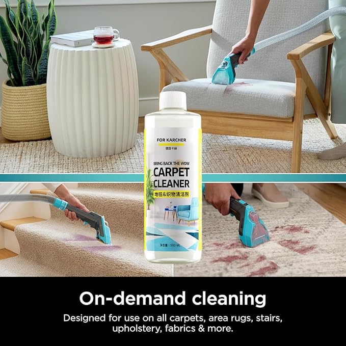 500ml Stain & Odor Remover, Carpet Cleaner, Compatible With Kärcher SE PUZZI BRC Series. All Upright And Compact Deep Carpet Cleaners(2PCS)