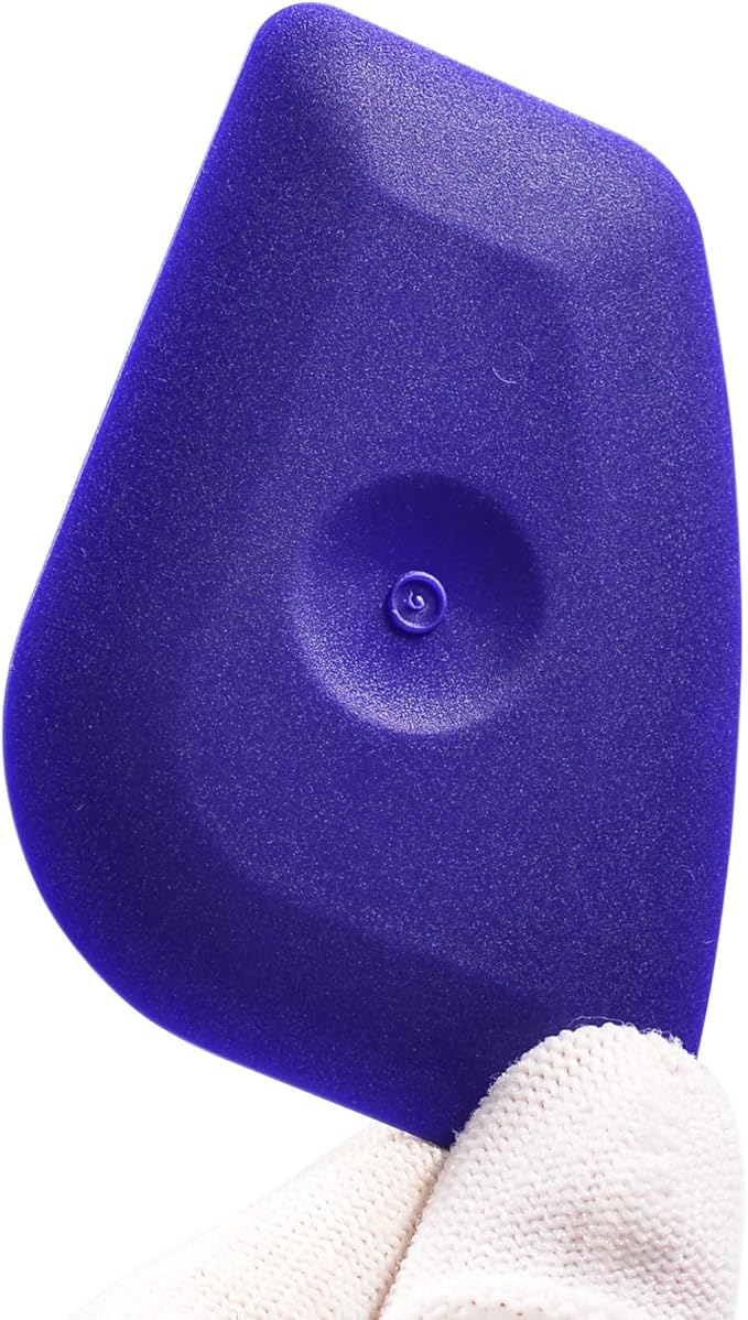 Small Handy Plastic Scraper Flexible Card Round Edge for Home Universal Cleaning Squeegee, Pack of 4