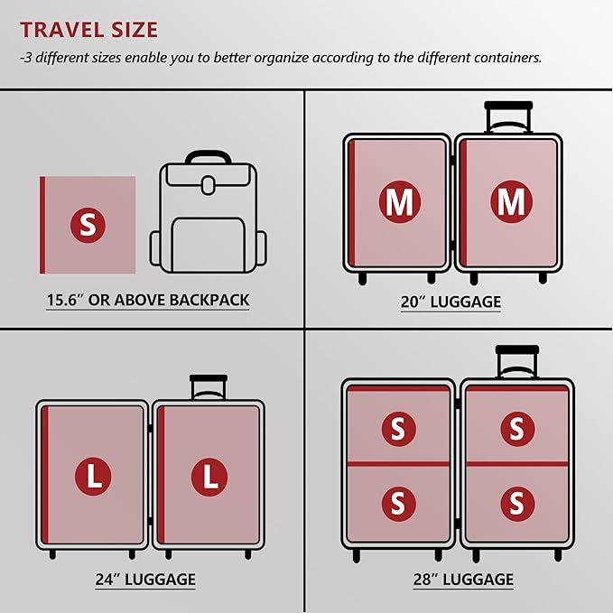 Travel Vacuum Bags for Clothing with Rechargeable Electric Pump, Compression Packing Cubes Organizer Storage for Luggage Suitcase, Space Saver Seal Bags for Vacation Cruise, 8 Medium