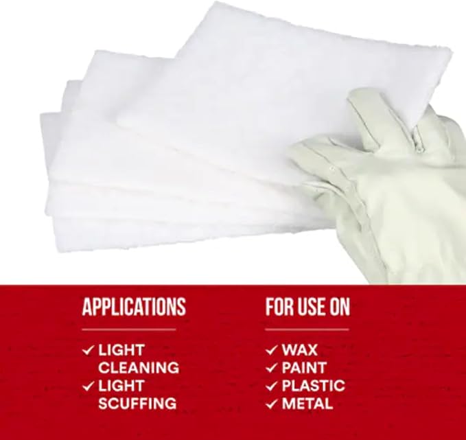 Scotch-Brite 7445 Light Cleansing Hand Pads, 6 in x 9 in, White, Ultra Fine Abrasive, 20 Pads/Box, Non-Scratch Pads for Delicate Cleaning & Finishing Tasks