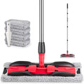 Microfiber Mops for Hardwood Floor Cleaning: MEXERRIS Flat Floor Mop with 4 Washable Pads 59" Adjustable Handle - Dust Dry Mops for Kitchen Bathroom Tile Laminate Wood Vinyl - Home Commercial Mop