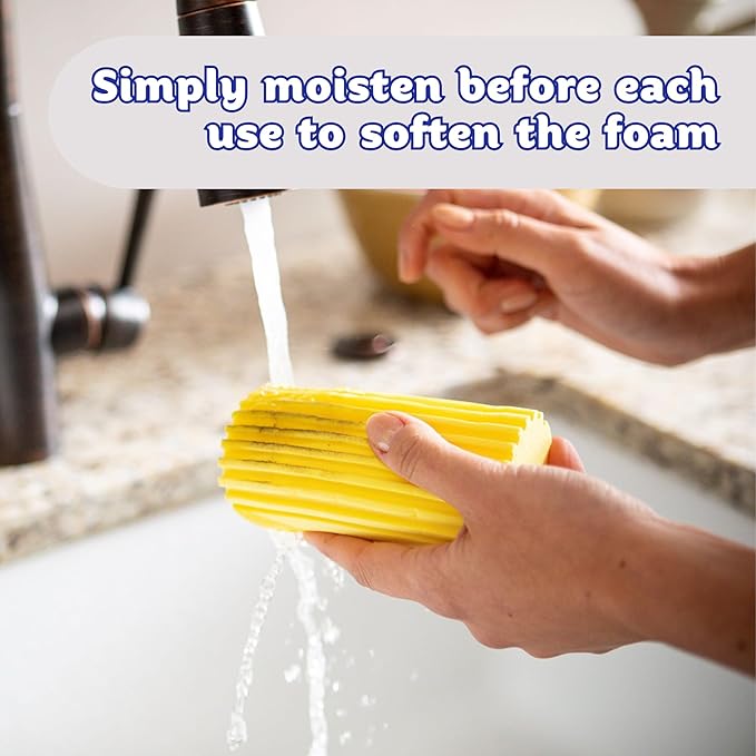 Scrub Daddy Damp Duster, Magical Dust Cleaning Sponge, Dusters for Cleaning, Venetian & Wooden Blinds Cleaner, Vents, Radiator, Skirting Boards, Mirrors, Dust Brush Tools, Home Gadgets, Light Blue