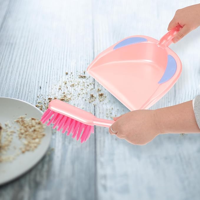 TOYANDONA Mini Portable Dustpan and Hand Brush Set, Red Small Table Cleaning Broom for Household and Pet Hair, Multi-Function Compact Sweeping Accessory for Home and Office Use