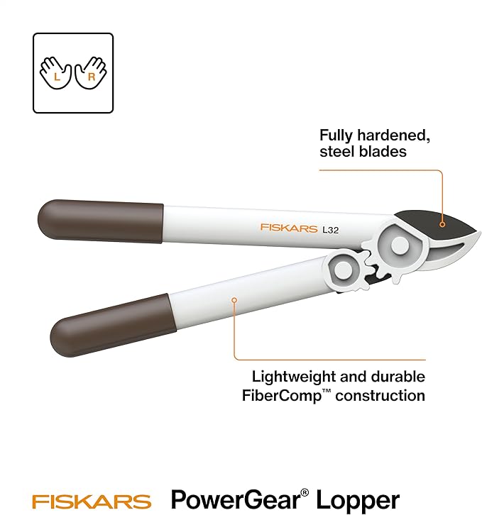 Fiskars PowerGear Lopper, Lightweight Anvil Garden Tool, White