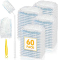 60 Pack Dusters Refills Compatible with Swiffer Duster Handle Models, 180° One Sided Duster Refills for Short and Extendable Handles, with 1 Pack Extendable Handle + 1 Short Handle
