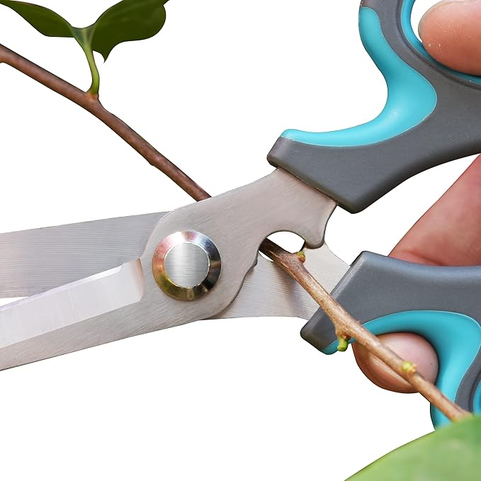 CYRUS Flower Scissors Floral Shears for Cutting Flowers,Garden Shears with Integrated Stab Remover,Florist Cutters Rose Snips,Blue