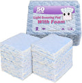 50 Pcs Light Scouring Pad with Foam, Triple Cleaning Scrub Pad Singles Heavy Duty Household Non-Scratch Abrasive Hand Pad Multi Surface Magic Sponge Eraser Sheets for Home Surfaces Indoor Cleaning