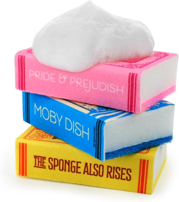 Genuine Fred Neat and Novel, Book Kitchen Sponges, Set of 3