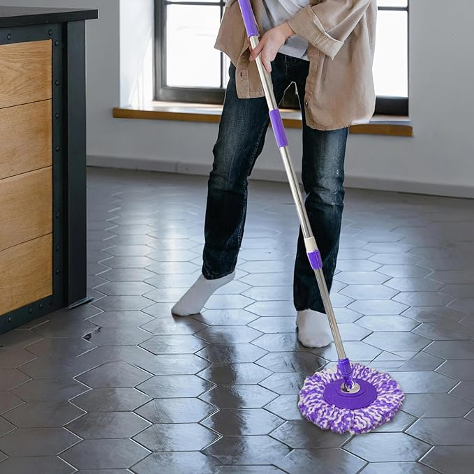 Spin Mop Replacement Handle 360 Degree Spin Mop Pole Handle Replacement Rotating Telescopic Stick for Mop Head, Ideal for Home and Household Cleaning