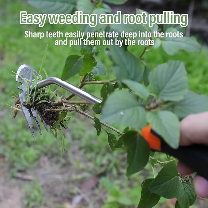 2026 New Gardening Weeding Tools,Portable Garden Weeder Tool,Portable Garden Weeding Tool for Vegetable Gardening Backyard Farm Planting & Weeding (Rubber Handle)