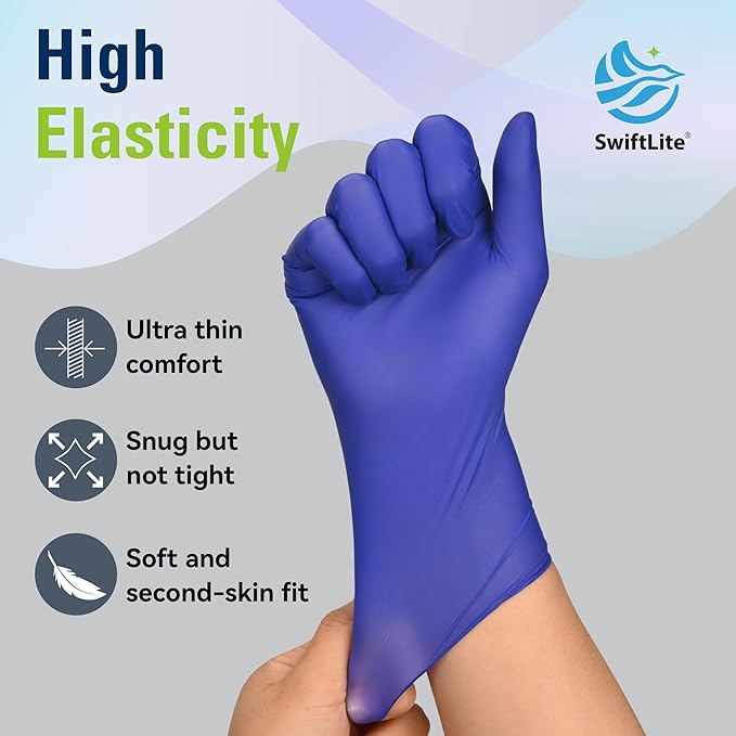 Disposable Nitrile Gloves, Food Safe, Latex-Free Powder-Free, Kitchen Rubber Gloves for Cooking and Cleaning