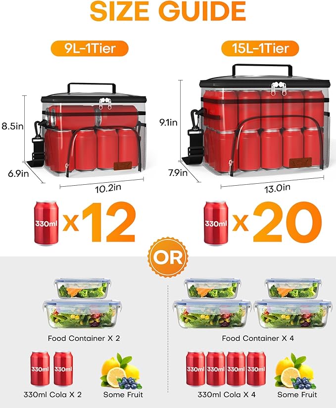 HOTOR Insulated Lunch Box for Men & Women - Leak-Proof Cooler Lunch Bag with 4 Pockets, Adjustable Strap, Ideal for Work, Picnic, Travel - Medium, Brown Camouflage, 10.2"×6.9"×8.5"
