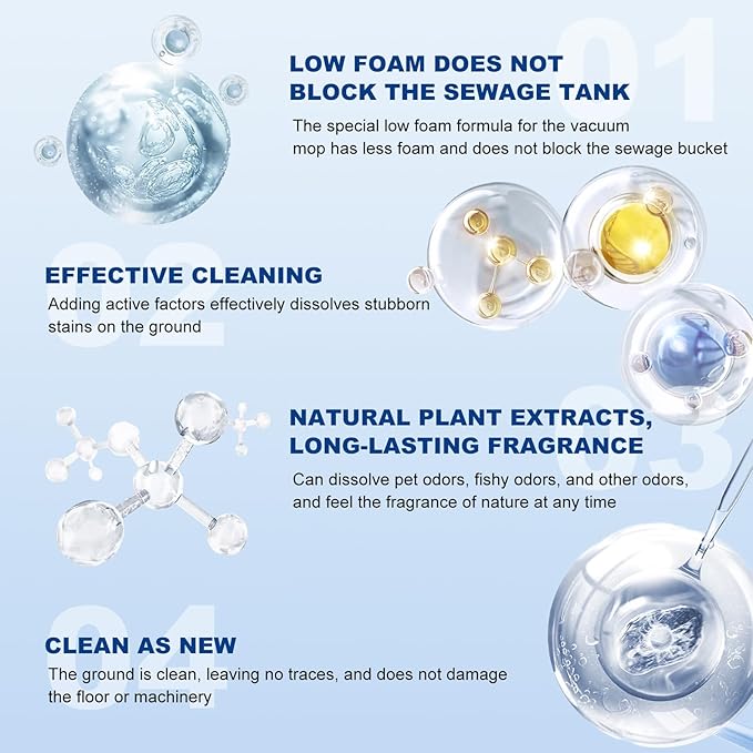 Floor Cleaner 1000ml Lavender Scent Compatible with Tineco Cleaning Solution, Residue & Streak Free, Suitable for All Robot Vacuum Cleaners and Wireless Wet Dry Dual-Use Vacuum Cleaners (Lavender)