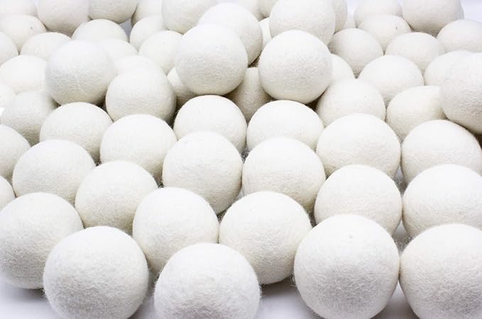 Wooland Wholesale Bulk Laundry XL Premium Wool Dryer Balls - 100% New Zealand Organic Wool Natural Fabric Softener for Sensitive Skin, Babies (75 Count)