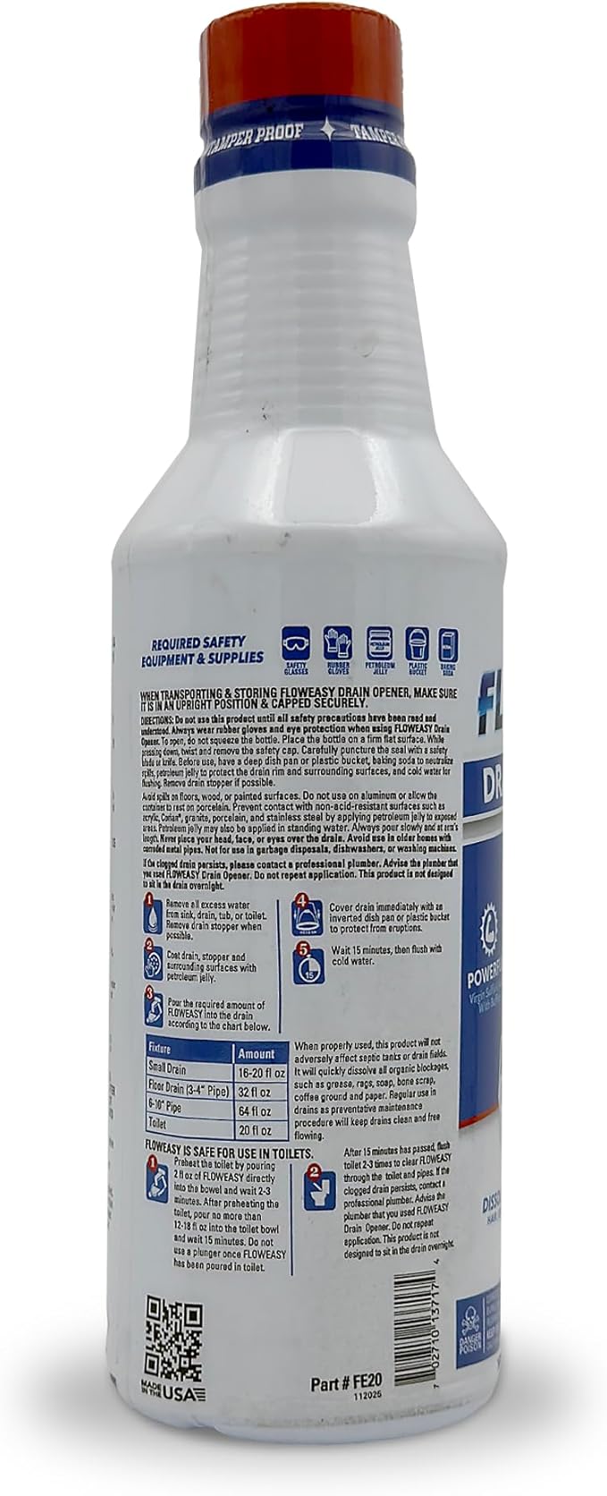 PROLINE Chemical & Plastics FE20 Drain Opener, 20 oz
