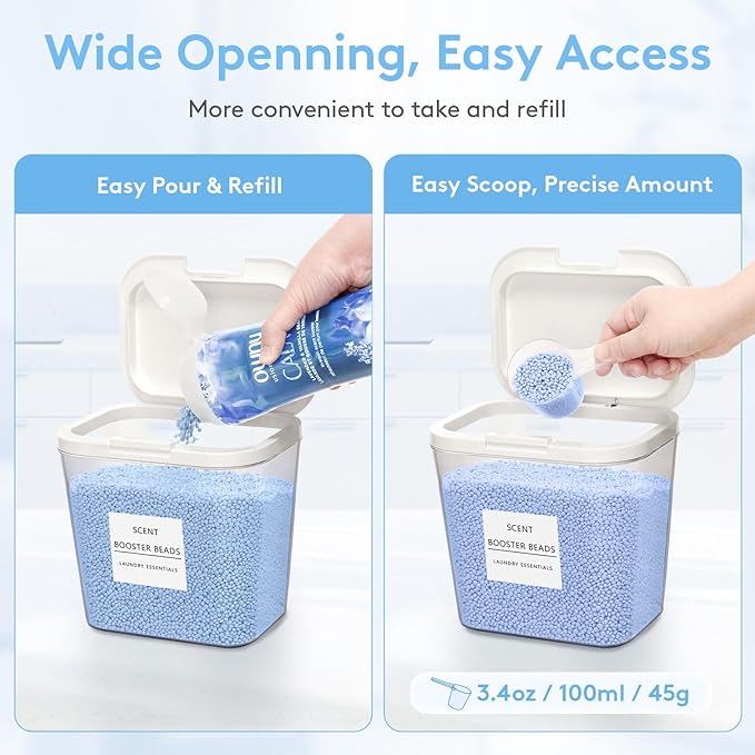Lifewit Laundry Pods Container with Pop-up Lid, Coffee Pod K Cup Storage, Laundry Room Organization, Dryer Sheet Holder for Washing Powder Detergent, 2700 +2000ml/0.72+0.5gal, 5PCS
