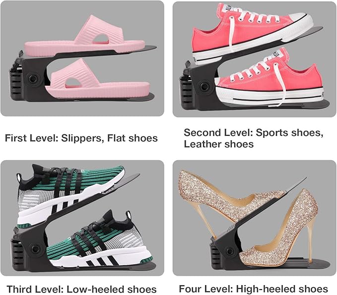 Neprock Shoe Rack Shoe Organizer Space-Saving Storage Shoe Organizer for Closet,Shoe Stacker Shoe Slots Space Saver Double Stack Shoe Holder Homeries