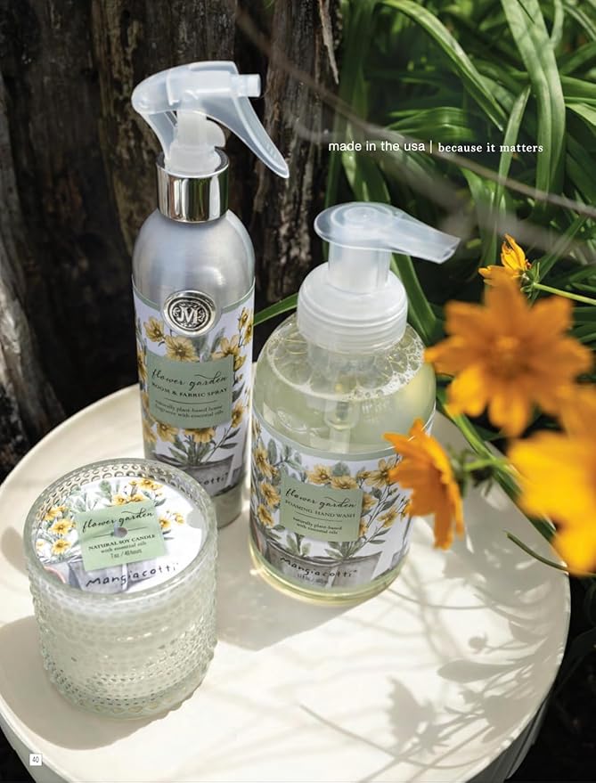 Mangiacotti Room Spritz Fabric Deodorizer Air Freshener Spray Naturally Plant-Based with Essential Oils Room Fragrance, 8 Ounces, Flower Garden