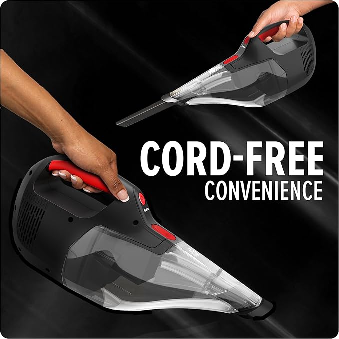 Dirt Devil 16V Cordless Handheld Vacuum Cleaner, Powerful Suction, Lightweight, Hand Vac for Wet and Dry Pickups, Includes Crevice Tool and Rechargeable Battery, Portable Vacuum Cleaner