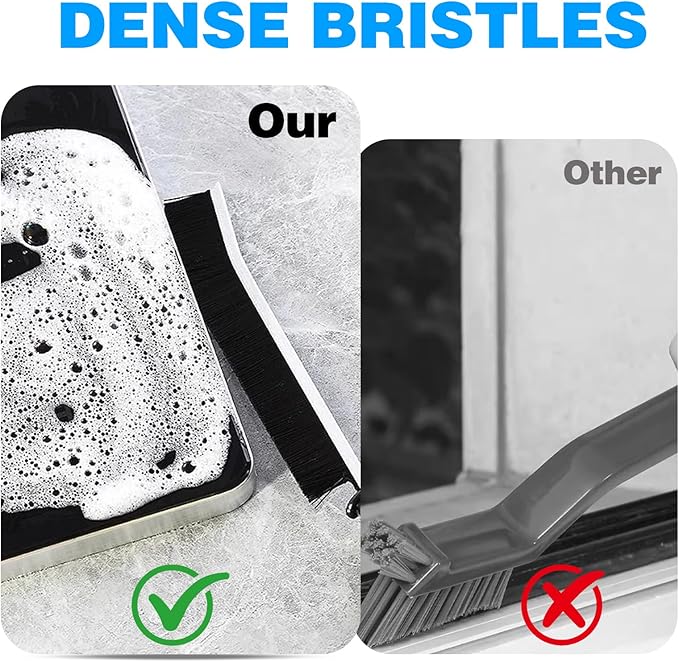 Multi-Purpose Hard Bristle Brush Set, Crevice Cleaning Brush Kit for Deep Cleaning Kitchen, Bathroom, Grout, Sink, Cup, Teapot, Bottle, Blender, Corners, Tight Spaces, 9 Pack
