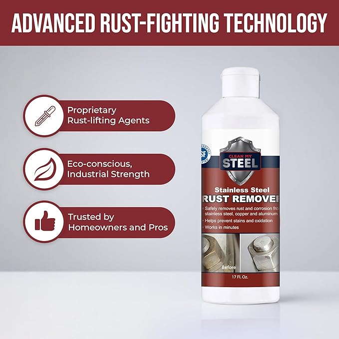 Stainless Steel Rust Remover and Stain Cleaner | NSF Approved | Non-Toxic & Food Safe | Quickly Cleans Commercial Equipment, Appliances, Grills, Sinks, and Tools - 5 liter