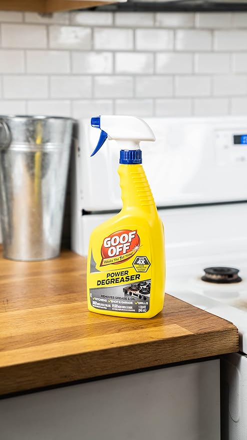 Goof Off Power Cleaner and Degreaser for Mechanics– 32 oz. Trigger Spray Bottle (Pack of 3)