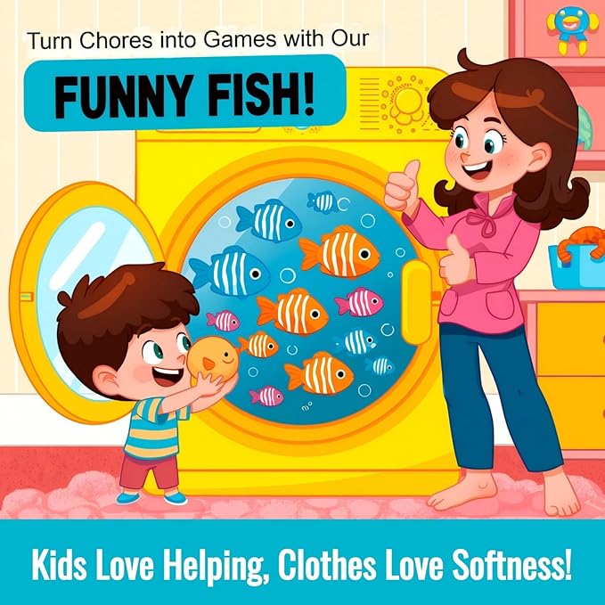 Fish-Shaped Dryer Balls,8-Pack Reusable Laundry Balls Reduce Drying Time, Static & Wrinkle