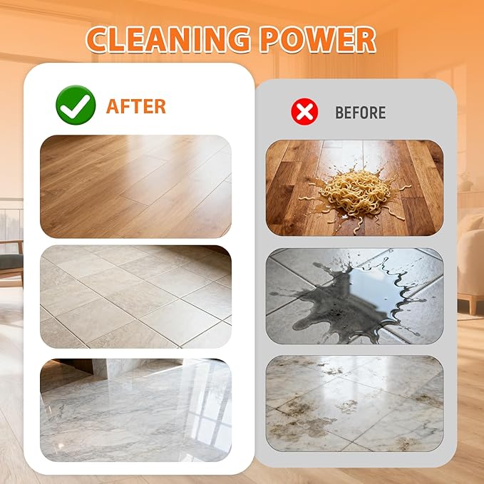 Floor Cleaning Solution Compatible with Tineco – Orange Floor Cleaner – Long-Lasting, Subtle Fruit Scent– For All Cordless Wet/Dry Vacuum Mop Cleaner & Robot Vacuums with Mopping (2 Bottle)