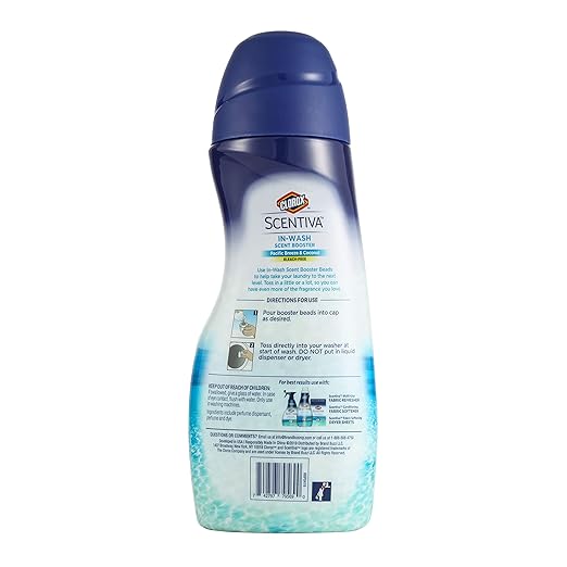 Clorox Scentiva Scent Booster Beads Laundry Freshener, Pacific Breeze & Coconut - In-Wash Fragrance Booster for Clothes, Odor Eliminator, Long-Lasting Fresh Scent Beads - 9.7 Ounce