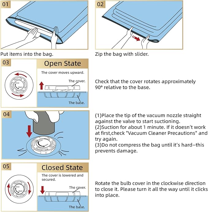 TAILI 8 Pack Vacuum Storage Bags, Jumbo Size 39x28 inch, LONG SIDE ZIP Vacuum Seal Bags for Beddings, Extra Large Storage Space Saver for Clothing, Comforters, Blankets, Pillows