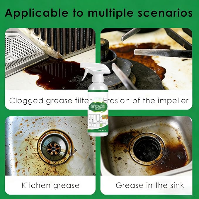 Multifunctional Kitchen Appliance Cleaner, Bonachtats Multi Function Kitchen Cleaner Spray, Remove Dirt, Gentle on Surfaces, Degreaser for Stove, Oven, Microwave & Stainless Steel (1)