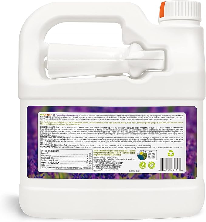 EcoVenger All Purpose Home Insect Control 1/2 Gallon with Trigger Sprayer, for Fleas, Fruit Flies, Gnats, Moths, Roaches, Spiders, Fast Kill