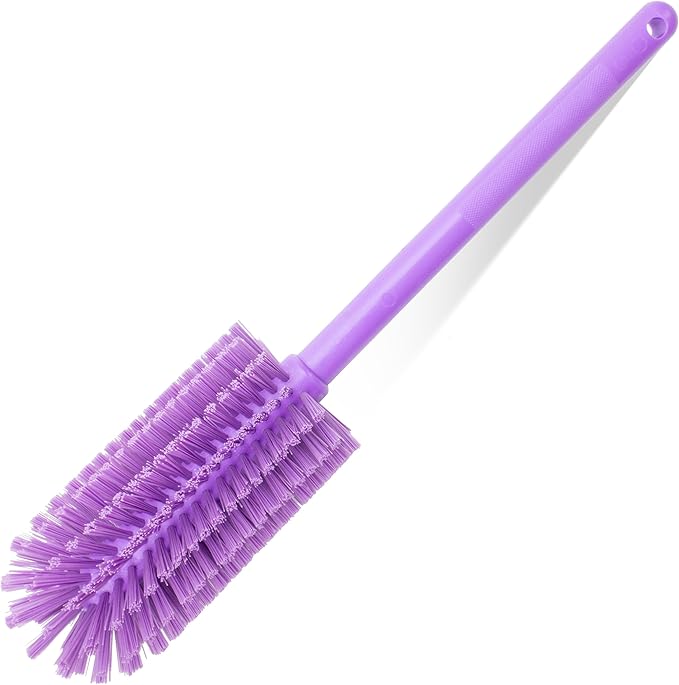 SPARTA Large Water Bottle Brush Ideal for Wide-Mouth Jars, Bottles and Tumblers, Dishwashing Tool with Handle for Home and Commercial Kitchens, Plastic, 16 Inches, Purple