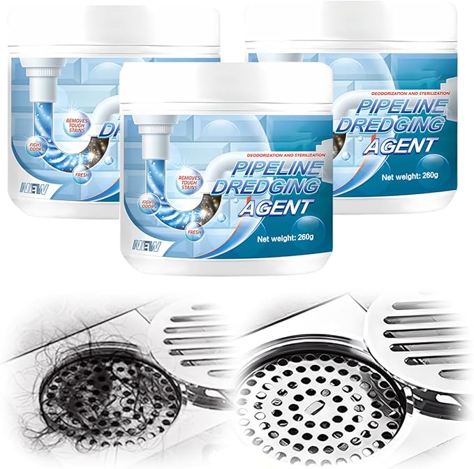 Powerful Pipe Dredging Agent, Sink Drain Cleaner for Kitchen Bathroom, Unclogging Solution for Pipes, Toilets & Showers (1)