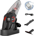 Whall Handheld Cordless Car Vacuums, Wet and Dry Use 9000Pa Strong Suction Vacuums, Rechargeable Portable Vacuum Cleaner with LED, Charging Dock, Lightweight Mini Vacuum for Car, Home and Office,Red
