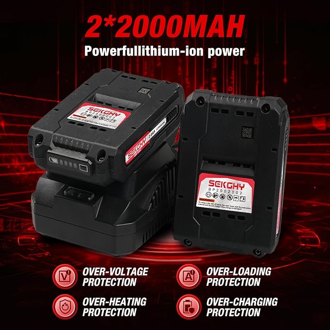 20V MAX Cordless Drill Driver Kit, 70Nm High Torque, LED Light, 26 Piece Accessory Set, 2 Batteries and Fast Charger for Wood Metal Drilling