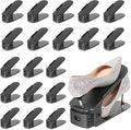 TOPNEW 20 Pack Shoe Slots Organizer Shoe Stacker for a Pair of Shoes 4 Levels Adjustable 50% Shoe Space Saver Double Layer Shoe Rack Organizer for Closet (Black)