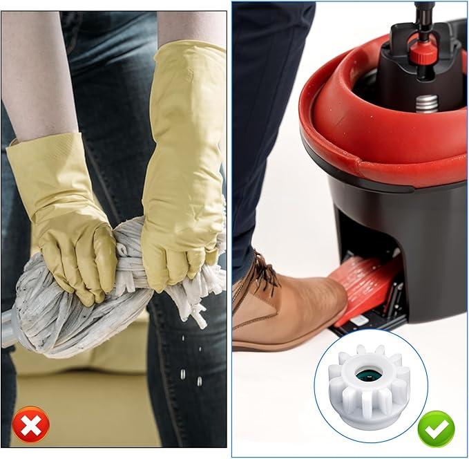 6Pcs Spin Mop Replacement Parts, Spin Mop Bucket Clutch Bearing Gear Replacement Compatible with Ocedar, One Way Bearing Bucket Gears Pedal Repair Replacement for Vileda and More Rotation Mop