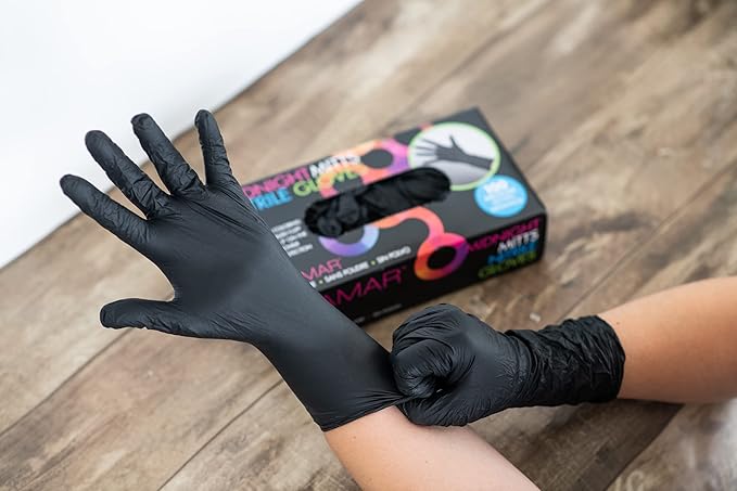 FRAMAR Black Disposable Gloves Large – 12 INCH Latex Free Gloves Large, Guantes Desechables, For Hair Dye, Cleaning, Tattoo, Mechanics – Extra Durable & Resistant – 100 Pack