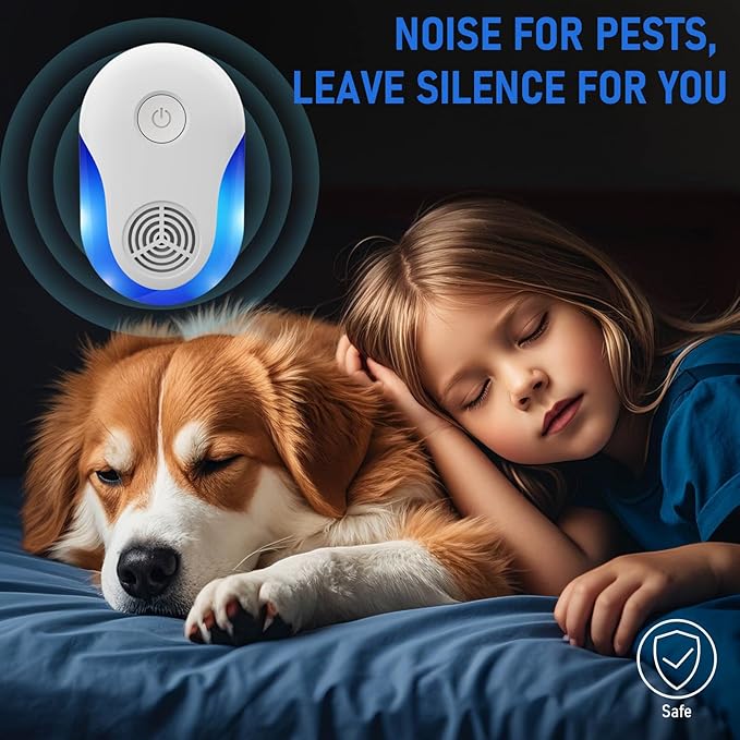 2025 Upgraded Ultrasonic Repeller 6 Pack, Indoor Ultrasonic and Repellent for Pest Insect, Roach, Rodent, Mouse, Bugs, Ant, Mosquito, Mice, Spider, Electronic Plug in Pest Control (6)
