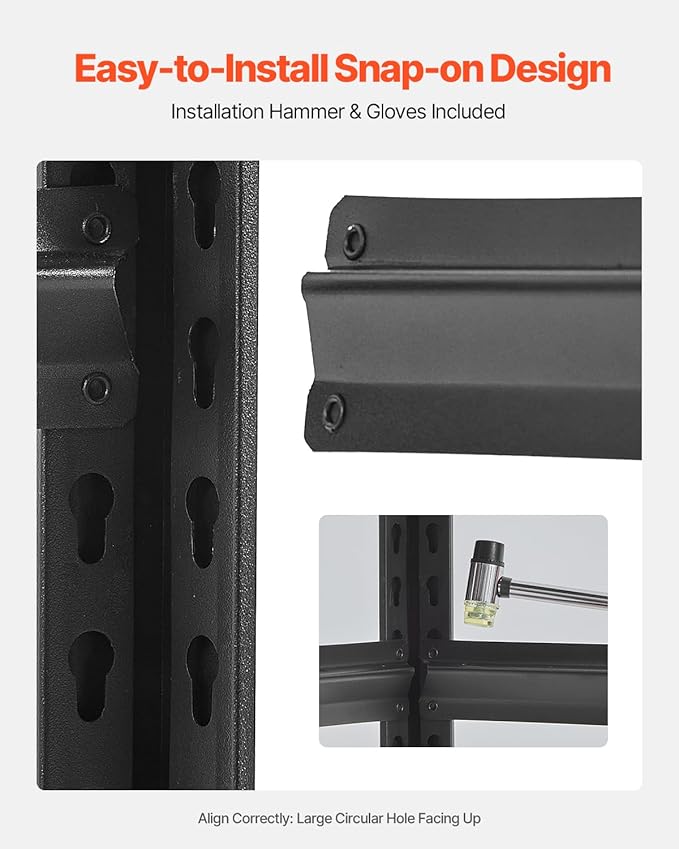 VEVOR Storage Shelves, 2000 lbs, 5 Tier Garage Storage Shelving, 16" D x 32" W x 72" H Adjustable Metal Shelves for Garage Shelves Utility Rack Shelf, Ideal for Kitchen, Warehouse, Basement, Black