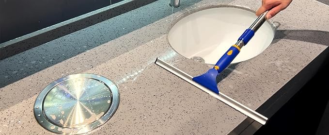 ITTAHO 14" Shower Squeegee for Glass Doors, All-Purpose Extendable Squeegee for Shower Glass with 2 Blades,Window Squeegee,Window Cleaner Tool for Shower Doors, Windows, Bathroom and Car Windshields